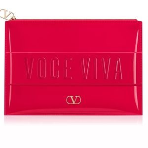 Valentino Volce Viva Red Patent Clutch
